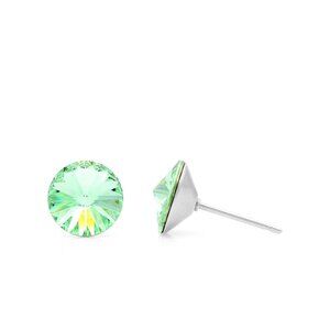 8mm Green Swarovski Earrings | Round Crystal Studs | Green Hypoallergenic Studs
